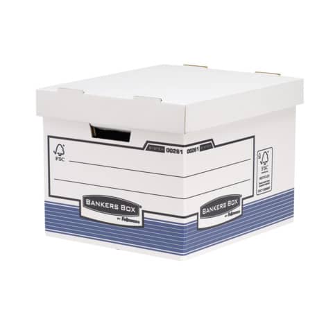 Scatola archivio Fellowes Box System standard 28,5×33,3×38 cm blu/bianco 0026101