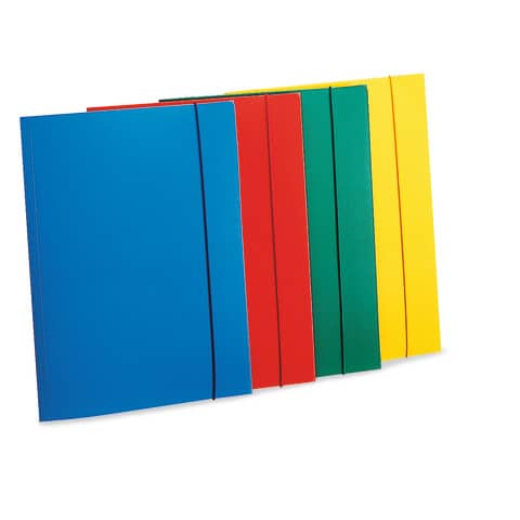 Cartellina a 3 lembi LEONARDI cordonatura multipla e chiusura con elastico A4 verde – U110VE