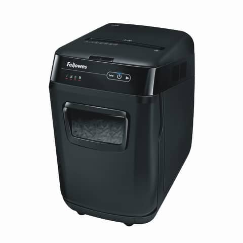 Distruggidocumenti uso moderato FELLOWES AutoMax™ 200C – P-4 – 32 L – taglio a frammenti 4×38 mm – nero – 4653602
