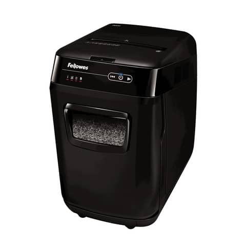 Distruggidocumenti uso moderato FELLOWES AutoMax™ 200M – P-5 – 32 L – taglio a microframmenti 2×14 mm nero – 4656301