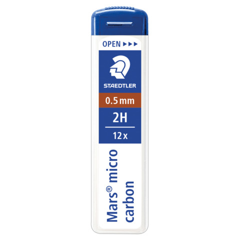 Astuccio 12 mine sottili 2H Staedtler Mars Micro Carbon 250 0,5 mm – 250 05-2H