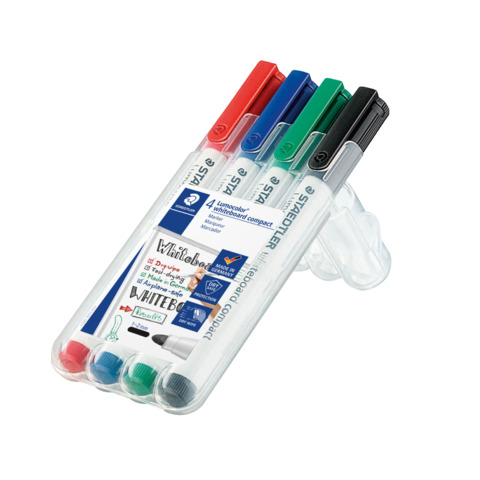 Marcatori per lavagne bianche Staedtler Lumocolor whiteboard compact 341 assortiti  astuccio da 4 pezzi – 341 WP4