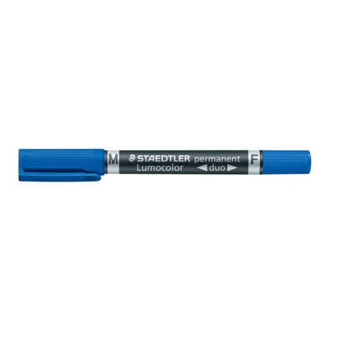 Marcatore doppia punta Staedtler Lumocolor permanent duo 348 0,6-1,5 mm blu – 348-3