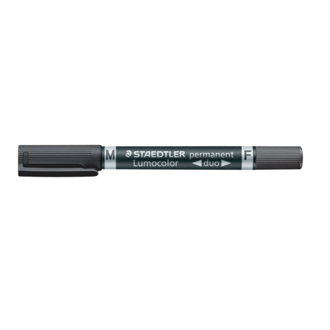 Marcatore doppia punta Staedtler Lumocolor permanent duo 348 0,6-1,5 mm nero – 348-9