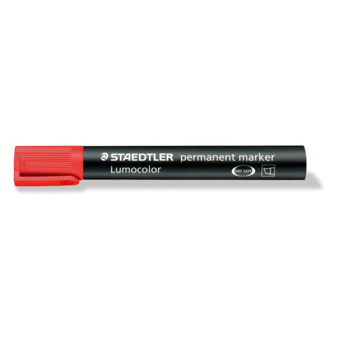 Marcatore punta a scalpello Staedtler Lumocolor permanent marker 350 2-5 mm rosso – 350-2