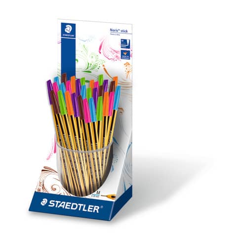Penna a sfera Staedtler Noris Stick 1 mm assortiti Conf. 30 pezzi – 434M-SKP30