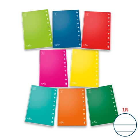 Maxi quaderno Pigna Monocromo A4 – 100 g/m² – 38 ff – 1R – colori assortiti – 02298881R