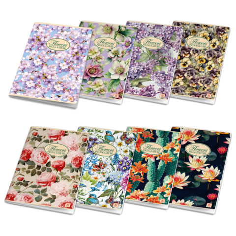 Maxi quaderno Pigna Nature Flowers A4 – 80 g/m² – 42 ff – 5M – assortiti – 02298855M