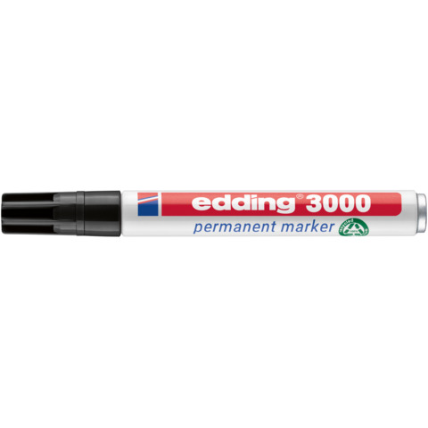 Marcatore permanente edding 3000 punta conica 1,5-3 mm nero E-3000 001