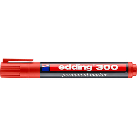 Marcatore permanente edding 300 punta tonda 1,5-3 mm rosso E-300 002