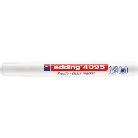 Marcatore a gesso liquido edding 4095 punta conica 2-3 mm bianco E-4095 049