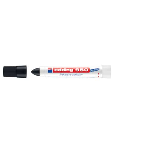Marcatore a cera edding 950 punta conica 10 mm nero E-950 001