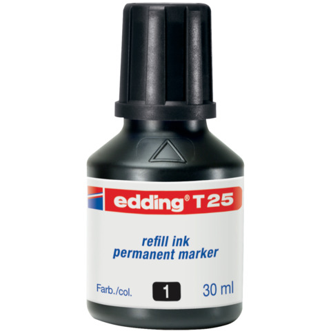 Inchiostro permanente per ricarica edding T 25 nero – 30 ml E-T25 001
