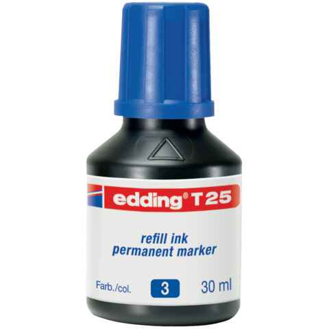 Inchiostro permanente per ricarica edding T 25 blu – 30 ml E-T25 003