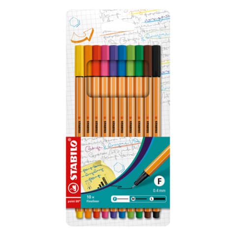 Fineliner Stabilo Point 88 assortiti  astuccio da 10 – 8810