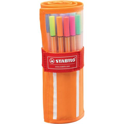 Fineliner Stabilo Point 88 0,4 mm assortiti 25 colori standard + 5 Neon rotolo da 30 – 8830-2
