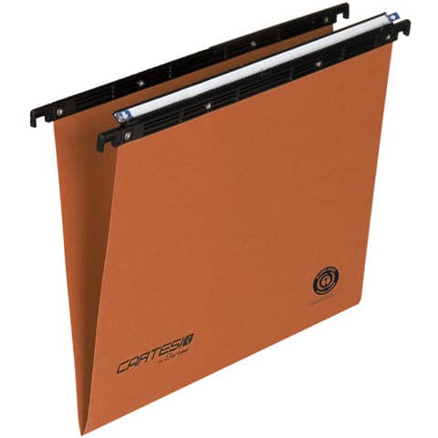 Cartelle sospese orizzontali per cassetti CARTESIO 38 cm fondo V arancio Conf. 50 pezzi – 100/380 -B2