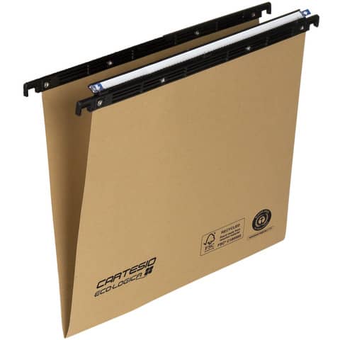 Cartelle sospese orizzontali per cassetti CARTESIO ECO 33 cm fondo V avana conf. da 25 – 100/330-A1