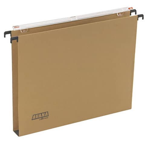 Cartelle sospese orizzontali per cassetti AVANA 39 cm fondo U 3 cm avana Conf. 50 pezzi – 060/390 Beta 3 -B1