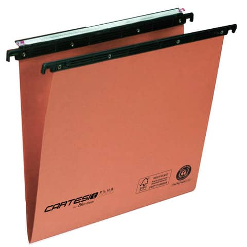 Cartelle sospese orizzontali per cassetti CARTESIO PLUS 33 cm fondo V arancio Cf. 25 pezzi – 300/330 Link -A2