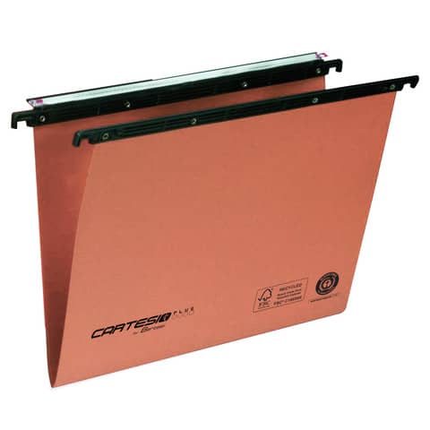 Cartelle sospese orizzontali per cassetti CARTESIO PLUS 39 cm fondo a V arancio Cf. 25 pz – 300/395 Link -A2