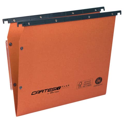 Cartelle sospese laterali per armadi CARTESIO PLUS 33 cm fondo a V arancio Cf. 25 pezzi – 314 M Link -A2