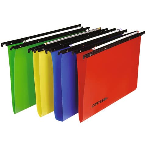 Cartelle sospese orizzontali per cassetti CARTESIO PP 39 cm fondo a V assortiti Conf. 25 pezzi – 500/395 -A7