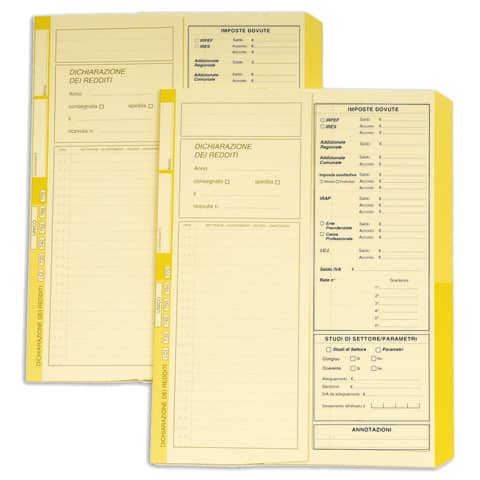 Cartelline a 2 lembi 4Pro dichiarazione dei redditi A4 cellulosa 225 g/m² dorso 2 cm giallo conf. da 50 pezzi – 4175 02