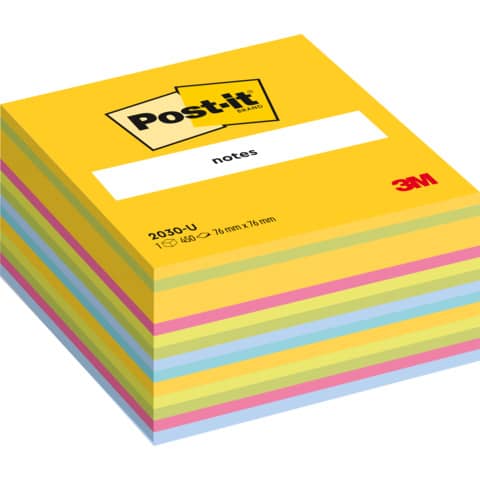 Foglietti riposizionabili Post-it® Notes Cubo Neon 76×76 mm assortiti 450 ff 2030 U