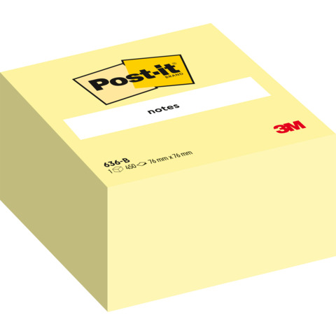 Foglietti riposizionabili Post-it® Notes Cubo 76×76 mm 450 ff Giallo Canary™ 636-B