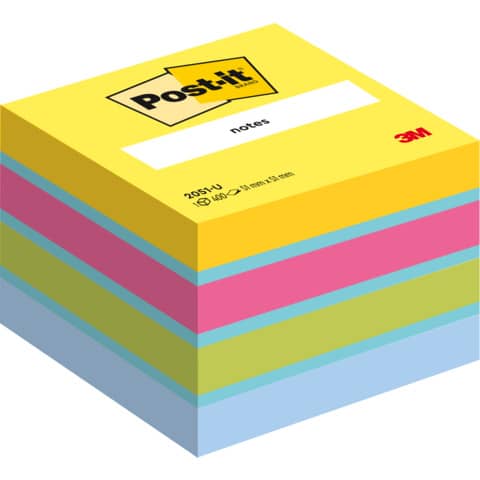 Foglietti riposizionabili colorati Post-it® Notes Minicubo Ultra 51×51 mm assortiti  400 ff – 2051-U