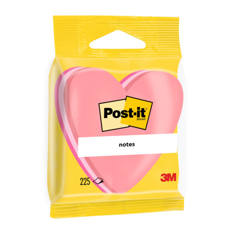 Foglietti riposizionabili colorati Post-it® Notes cubo sagomato cuore 225 ff – 2007H