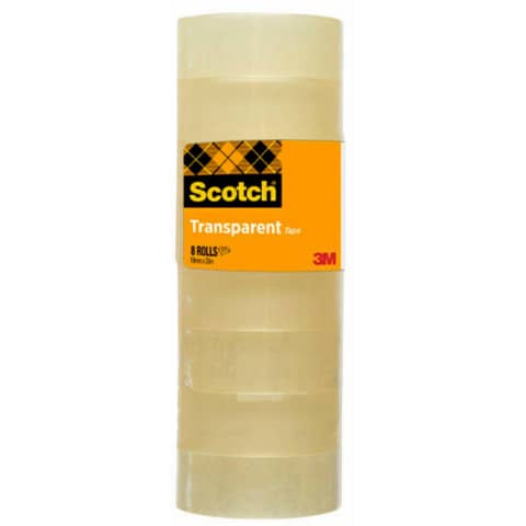 Nastro adesivo Scotch® 508 19 mm x 33 m trasparente torre da 8 rotoli – 508