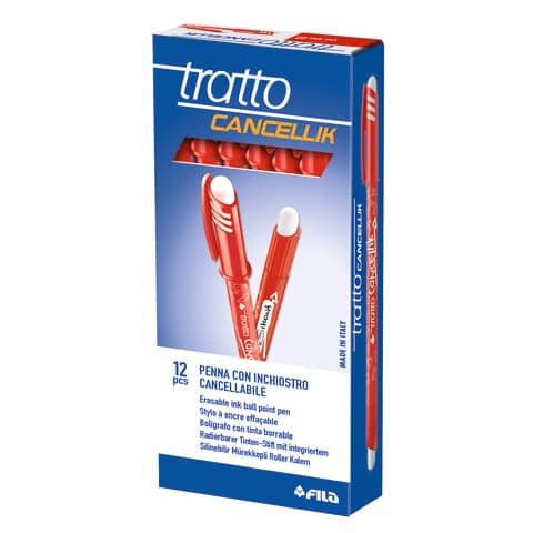Penna a sfera cancellabile TRATTO Cancellik 1 mm rosso F826102