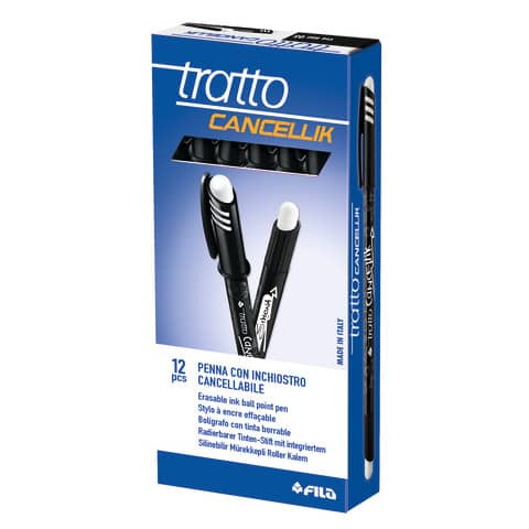 Penna a sfera cancellabile TRATTO Cancellik 1 mm nero F826103