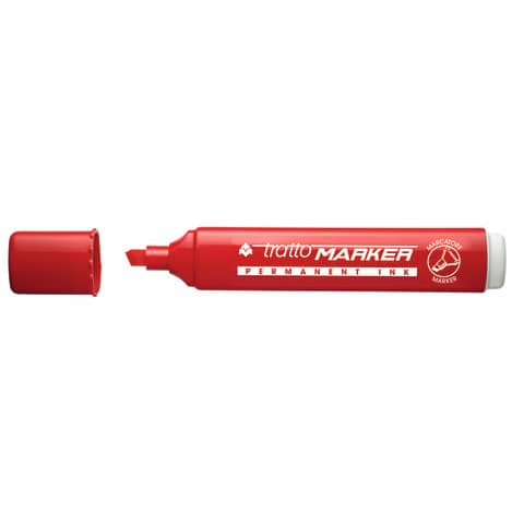 Marcatore permanente TRATTO Marker punta a scalpello 1-5 mm rosso F840102