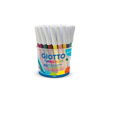 Pennarelli GIOTTO Turbo Maxi punta grossa in fibra 5 mm assortiti barattolo da 48 – F521400