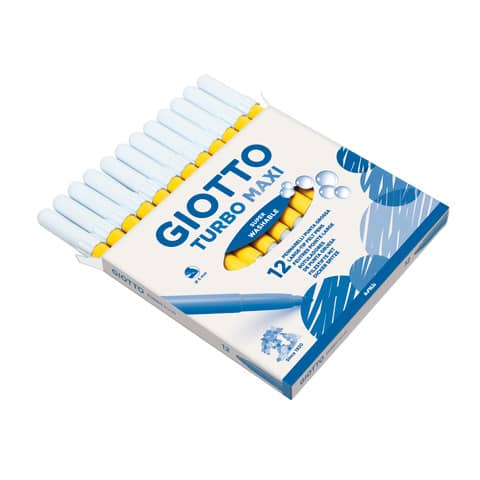 Pennarello GIOTTO Turbo Maxi punta grossa in fibra 5 mm giallo medio Conf. 12 pezzi – F456002