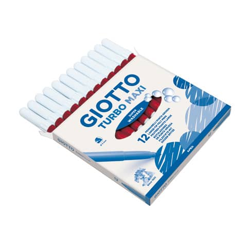 Pennarello GIOTTO Turbo Maxi punta grossa in fibra 5 mm rosso scarlatto Conf. 12 pezzi – F456011