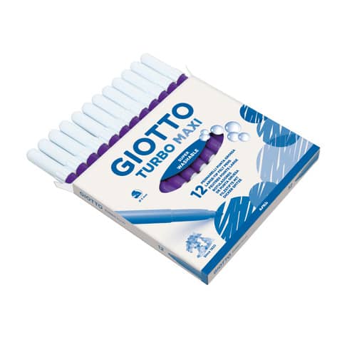 Pennarello GIOTTO Turbo Maxi punta grossa in fibra 5 mm violetto Conf. 12 pezzi – F456035