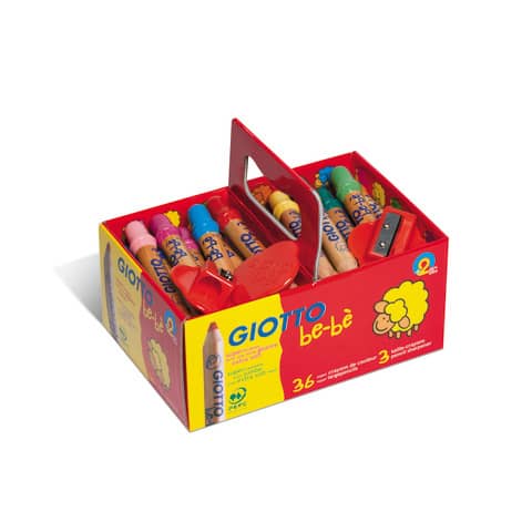 Supermatitoni colorati GIOTTO be-bè mina grande 7 mm assortiti Schoolpack da 36 + 3 temperini – F461300