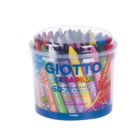 Pastelli a cera GIOTTO Maxi assortiti  barattolo da 60 – F519200