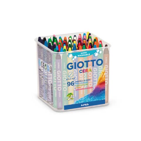 Pastelli a cera GIOTTO Cera assortiti  barattolo da 96 – F523600