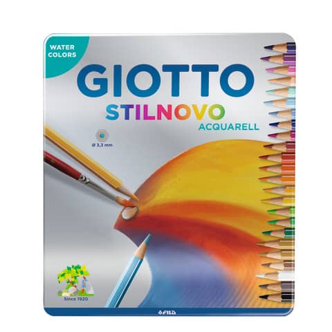 Matite acquarellabili GIOTTO Stilnovo Acquarell assortiti scatola in metallo da 24 – F256300