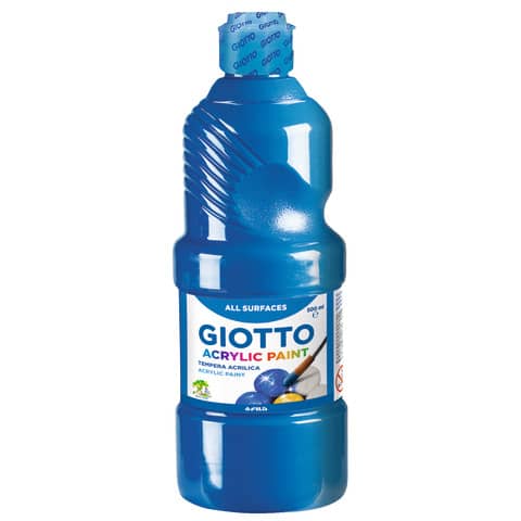 Tempera a base acrilica GIOTTO Acrylic Paint flacone 500 ml cyan F53371500