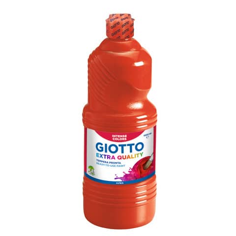 Tempera a base d’acqua GIOTTO Extra Quality flacone 1 lt rosso vermiglione F533407