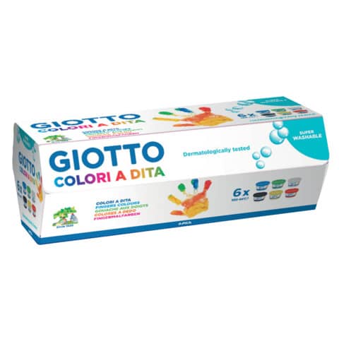 Colori a dita GIOTTO assortiti  6 vasetti da 100 ml – F534100