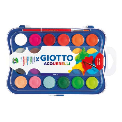 Acquerelli GIOTTO Ø 30 mm assortiti  scatola da 24 + 1 pennello – F352400