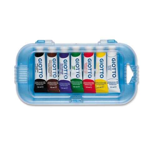 Tempere GIOTTO Extra 7,5 ml assortiti scatola appendibile da 7 tubetti F30150000
