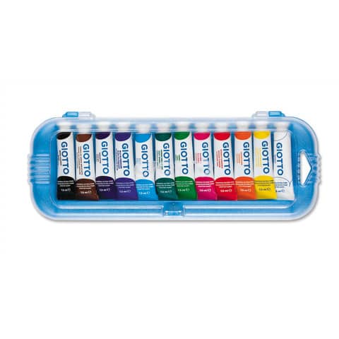 Tempere GIOTTO Extra 7,5 ml assortiti scatola appendibile da 12 tubetti F30250000